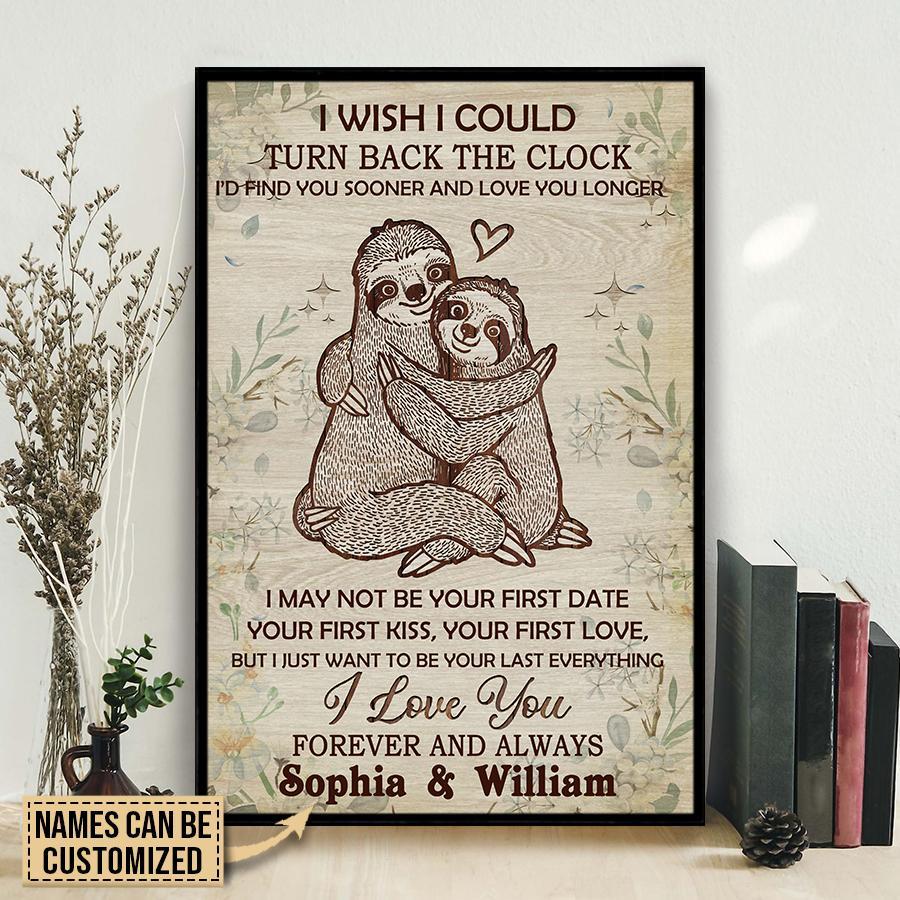 Aeticon Gifts Personalized Sloth I Wish Could Turn Canvas Mom Dad Gift Home Decor