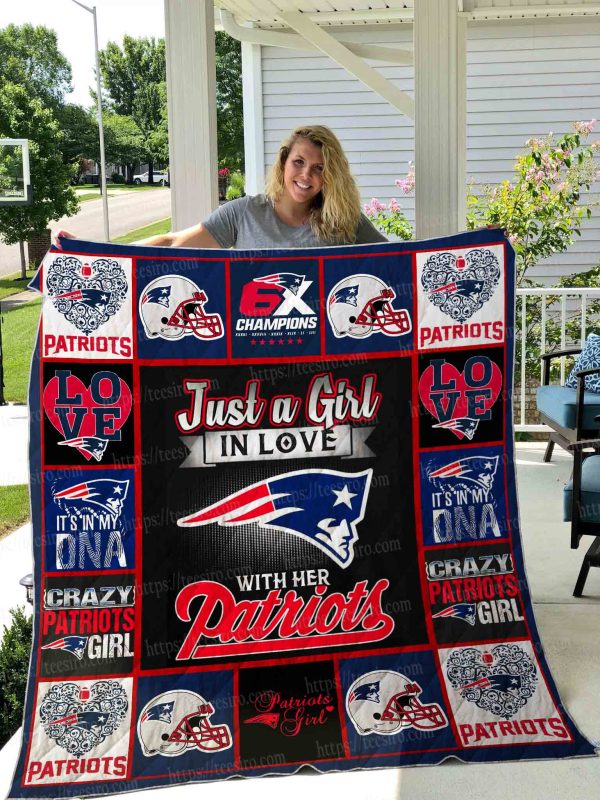 New England Patriots Girl Quilt Blanket 01