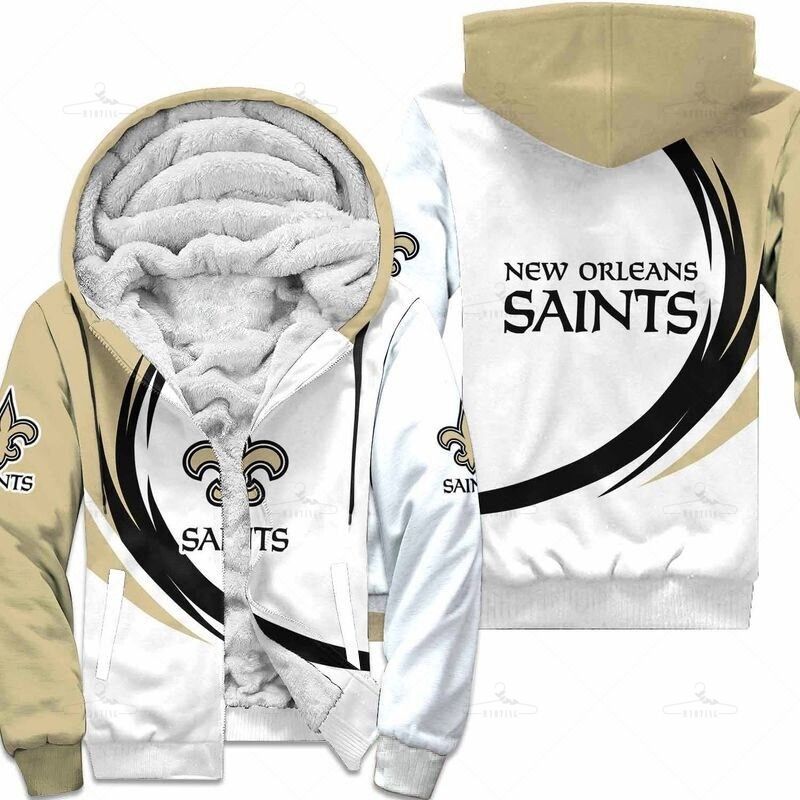 New Orleans Saints Fleece Jacket 3D Curve Great Fleece Hoodie ...