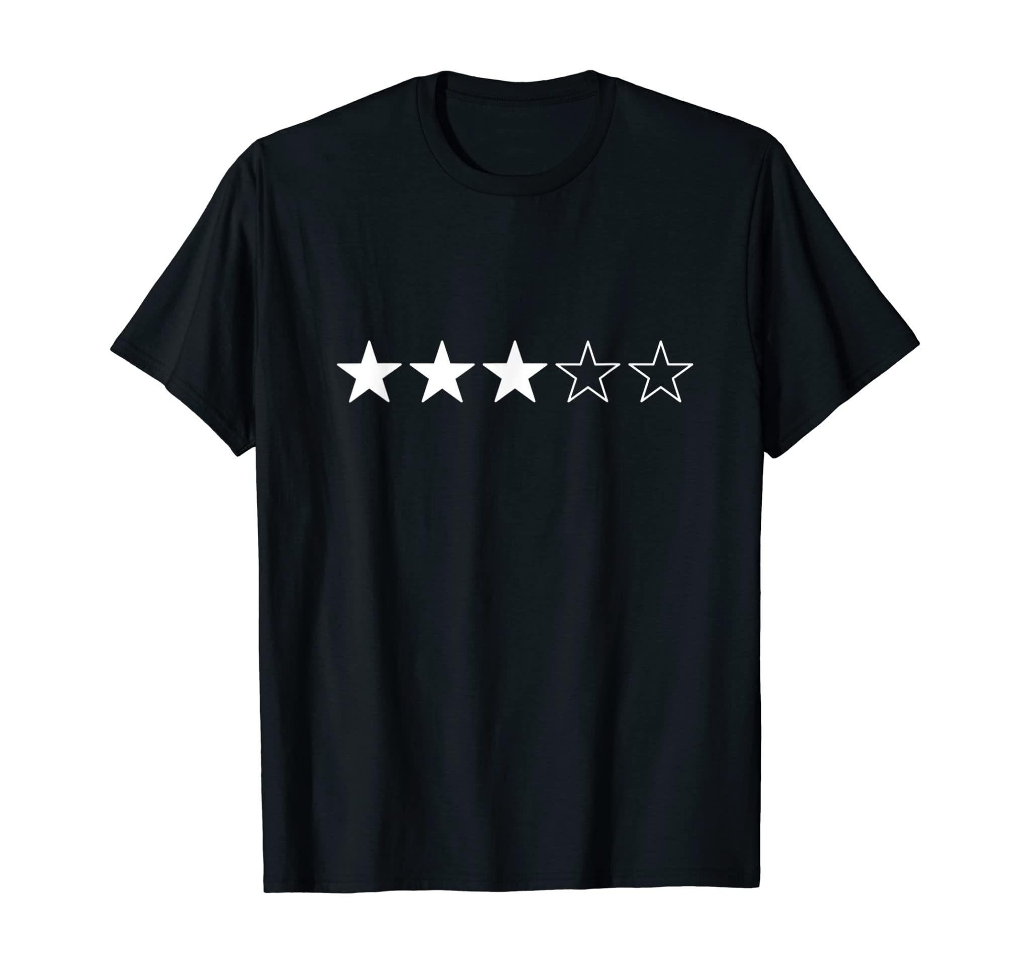 3 Out Of 5 Stars, Funny Star Ranking Ironic Graphic T-Shirt