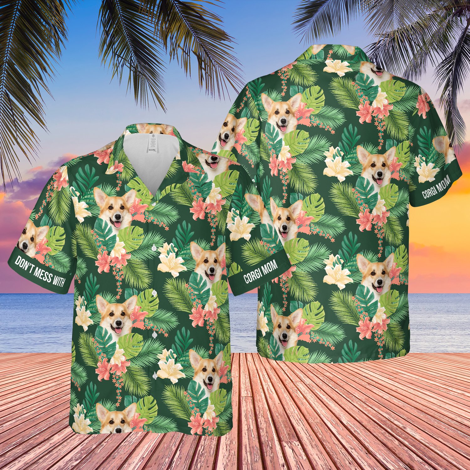 Mess With Corgi Mom Tropical Floral Hawaii Shirt Ha77527