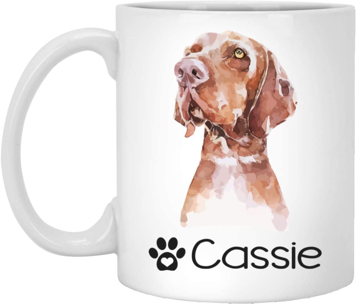 Personalized Vizsla Dog Mug – Pet Owner Gifts For Women – Gifts For Dog Lover – Vizsla Mom Dad Mugs – Dog Cups 15Oz