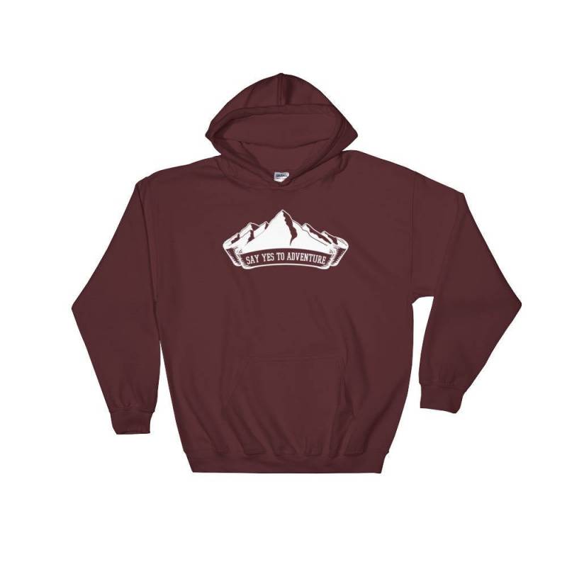 Say Yes To Adventure Retro Hooded Sweatshirt| Hoodie Gift | Retro Vintage Hipster Travel Mens Womens Sweatshirt