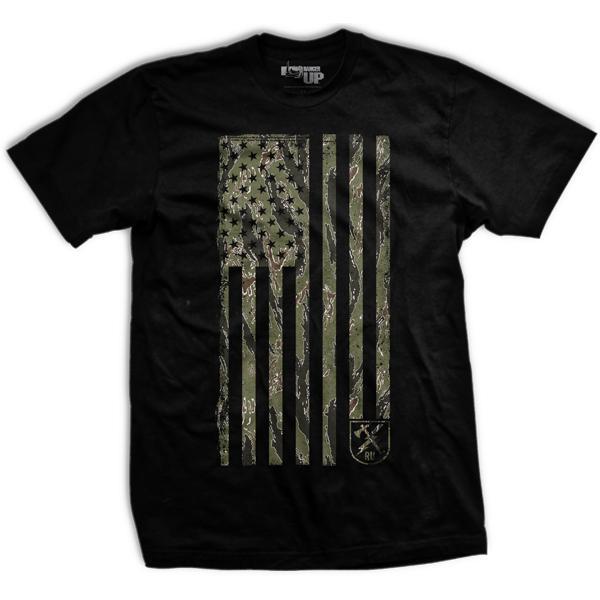 Tiger Stripe Camo Flag shirt, Military Shirt