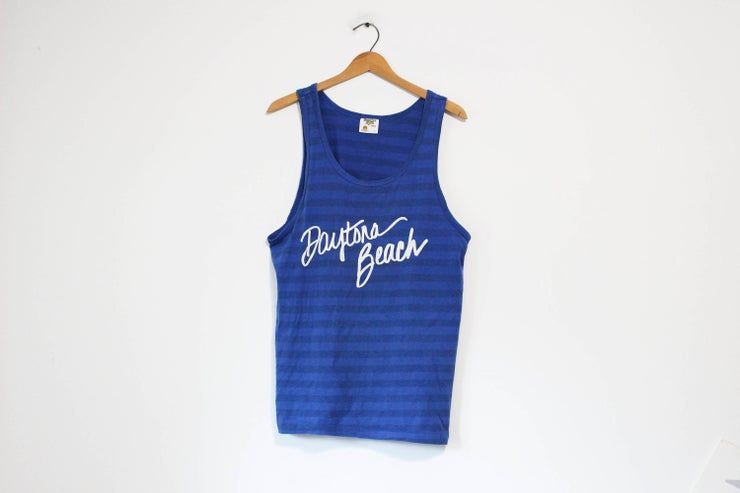 Vintage Blue Daytona Beach Florida Tank Top Shirt