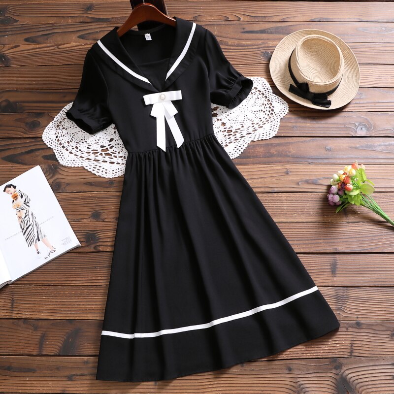 Summer new cute sweet dress japan style short sleeve mori girl casual vestidos alx