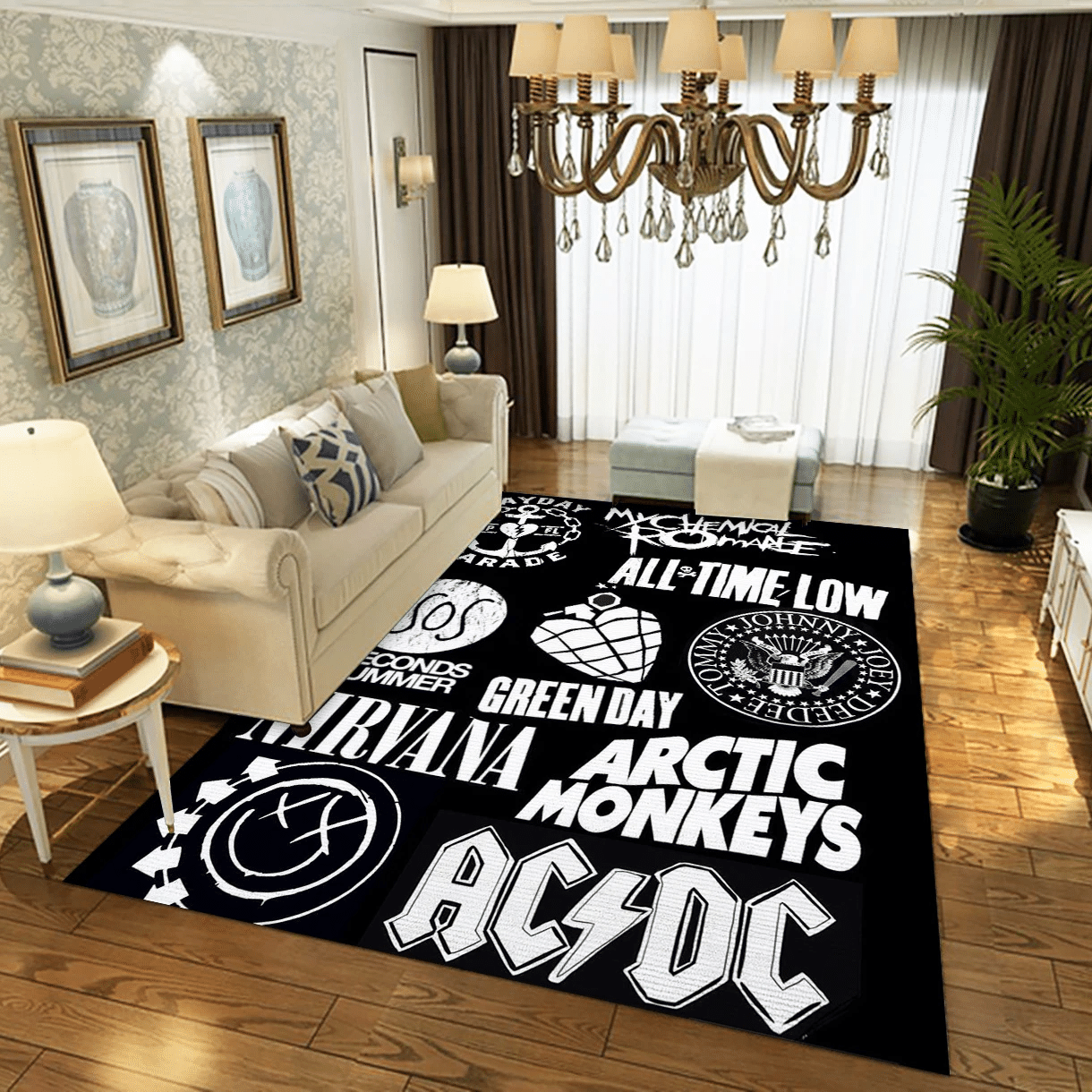 Rock Band Logo Area Rug, Living Room  Rug – Christmas Gift Us Decor