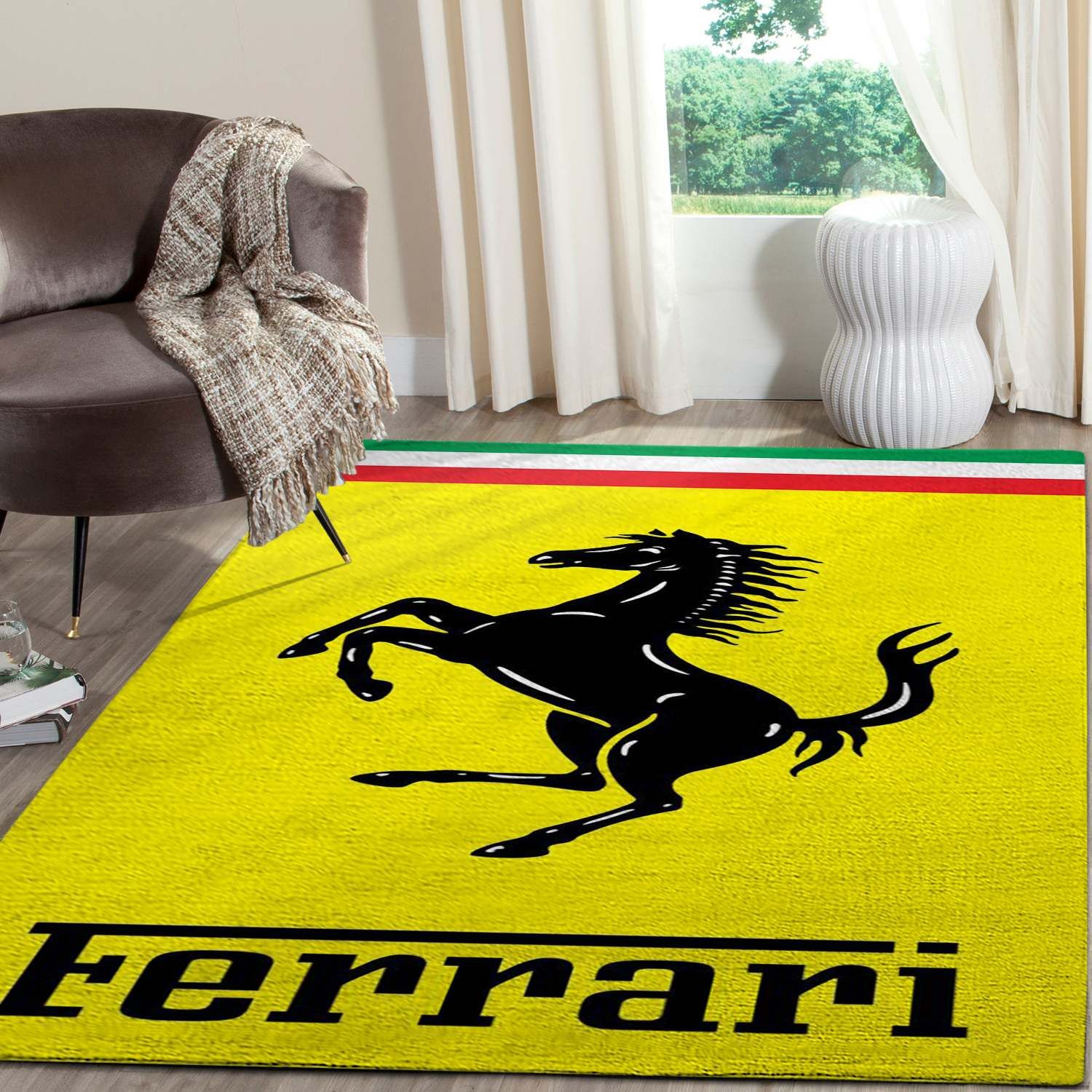 Ferrari Logo SuperCars Area Rugs Living Room Carpet FN121224 Local Brands Floor Decor