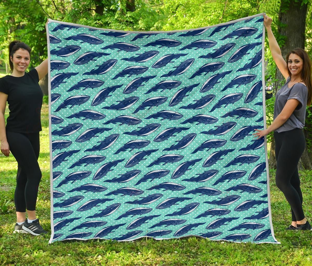 Whale Polka Dot XL0104520CL Quilt Blanket