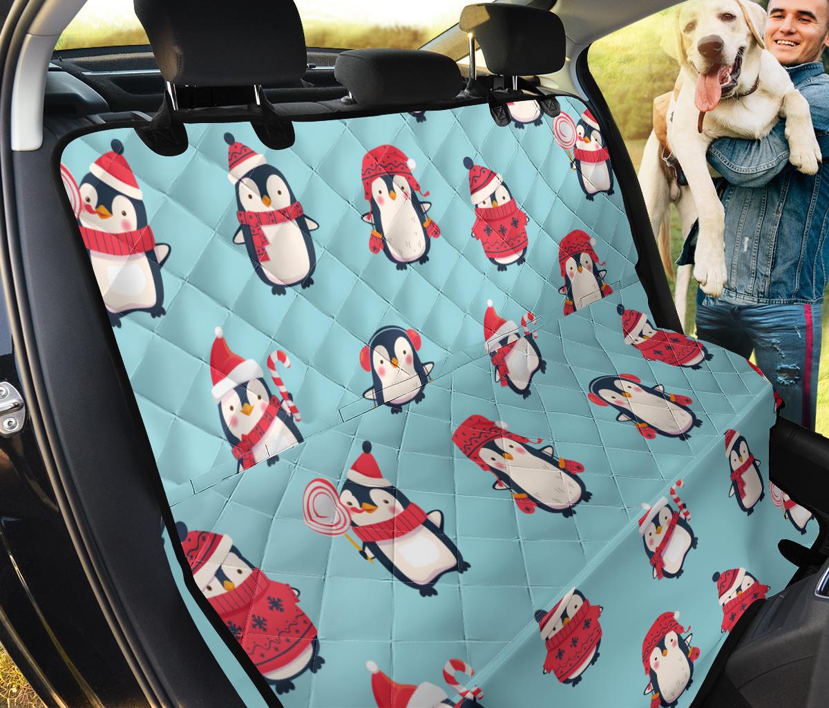 Cute Penguin Christmas  Design Pattern Dog Car Seat Covers