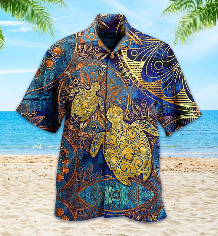 Mandala Turtle Blue Hawaii Shirt Ha108368