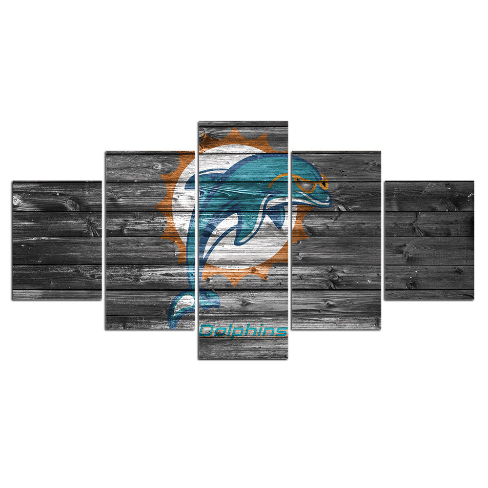 Miami Dolphins Wall Decor Wooden No 2 Canvas Print