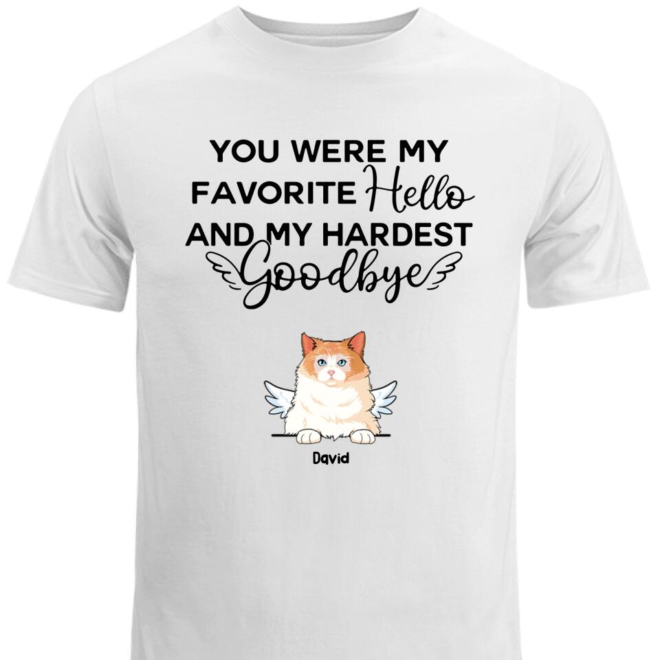 My Hardest Goodbye, Custom Cat Memorial Personalzied T Shirts – Trendingpersonalzied