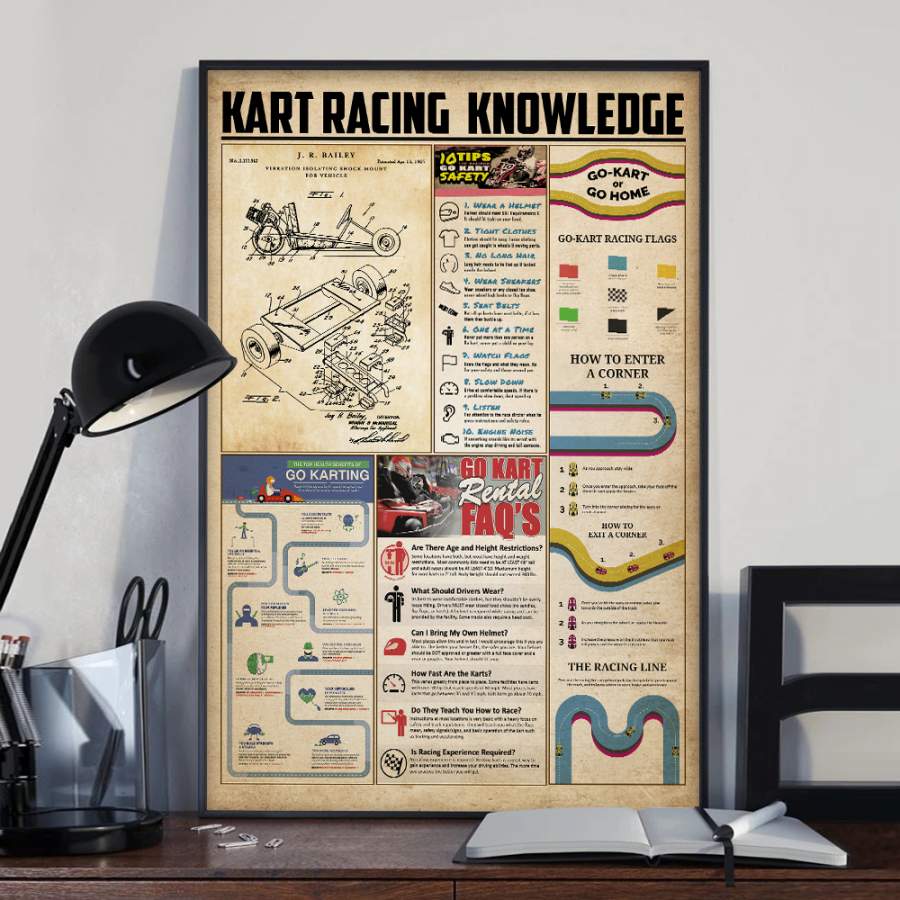 Wozoro Unframed Poster Kart Racing Knowledge Size 11×17, 16×24, 24×36 inch