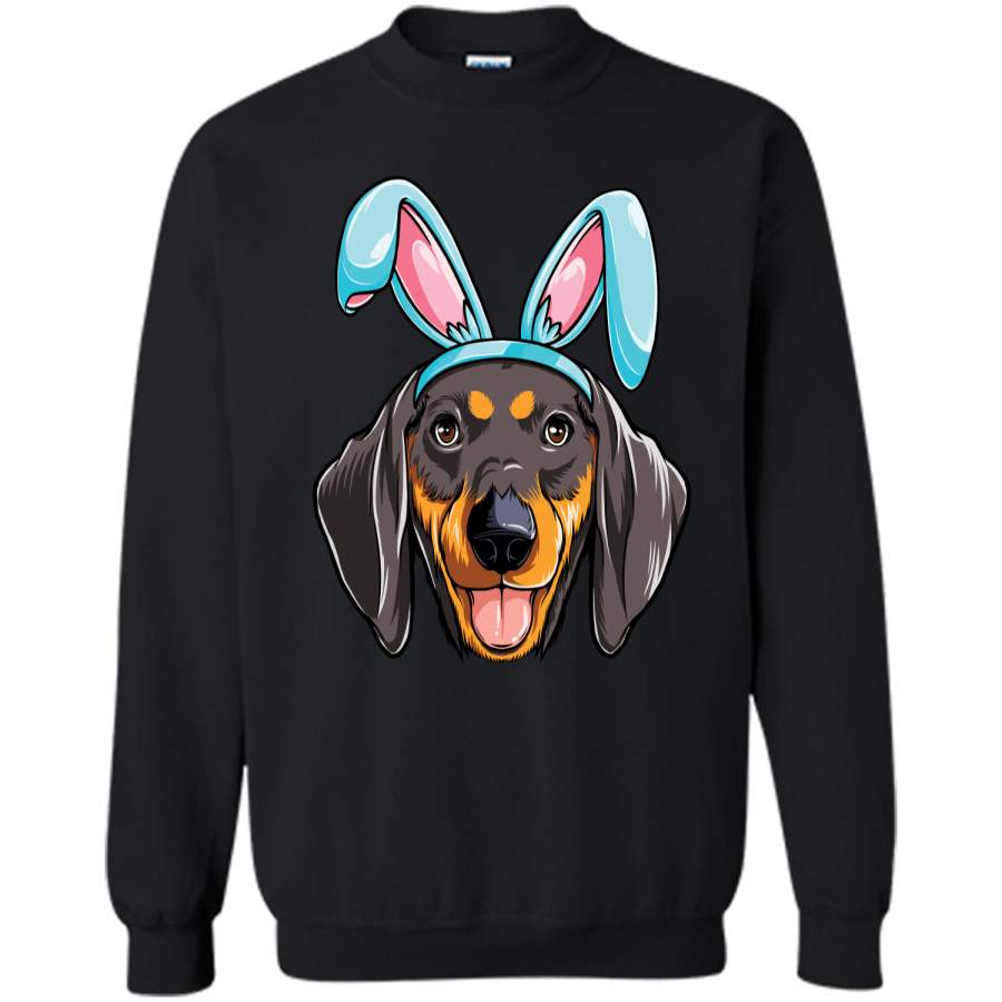 Easter Bunny Dachshund T shirt Dog Boys Girl Kids Men Women Printed Crewneck Pullover Sweatshirt 8 oz