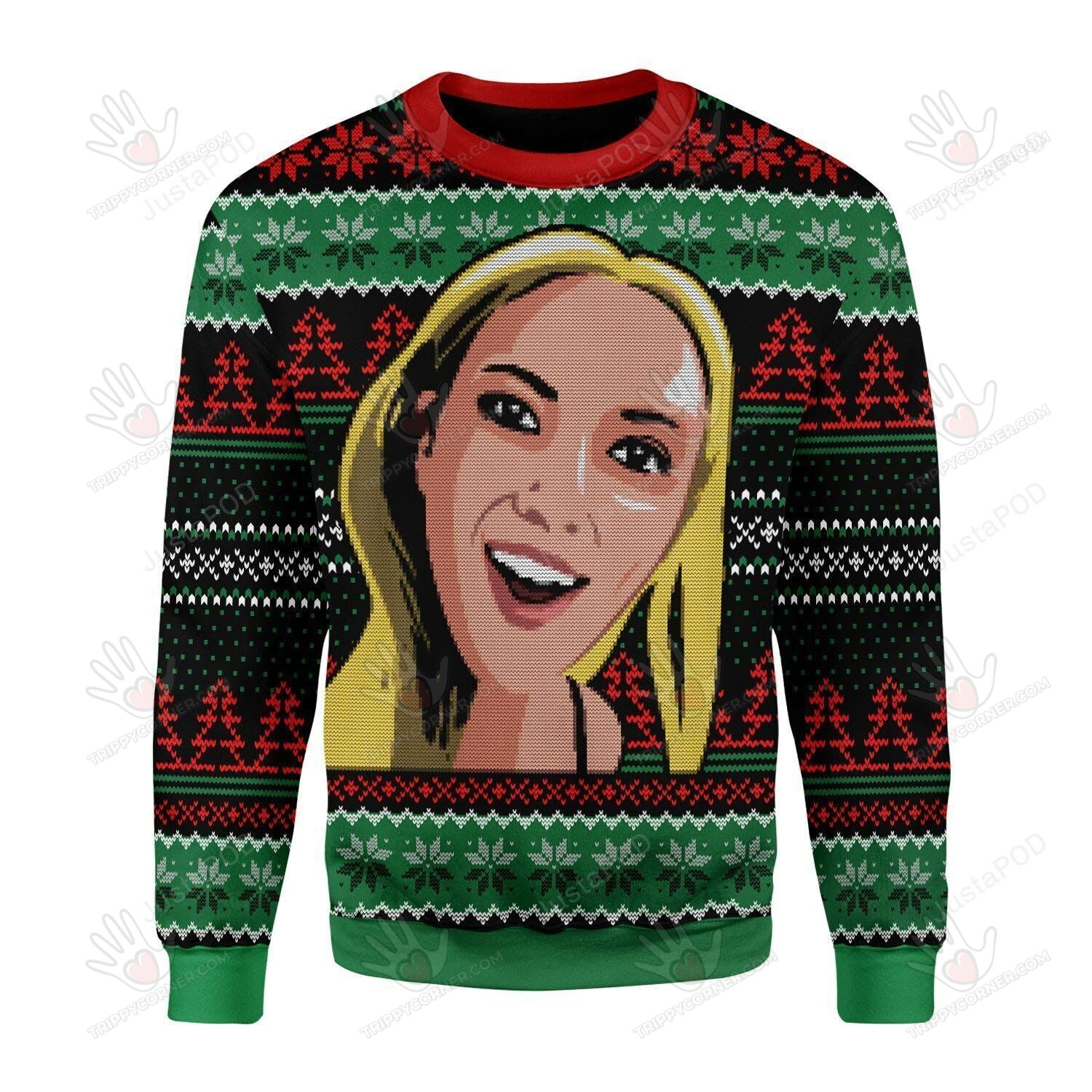 Scarlett Johansson Meme Ugly Christmas Sweater, All Over Print, Ugly… Ugly Sweater Christmas Gift