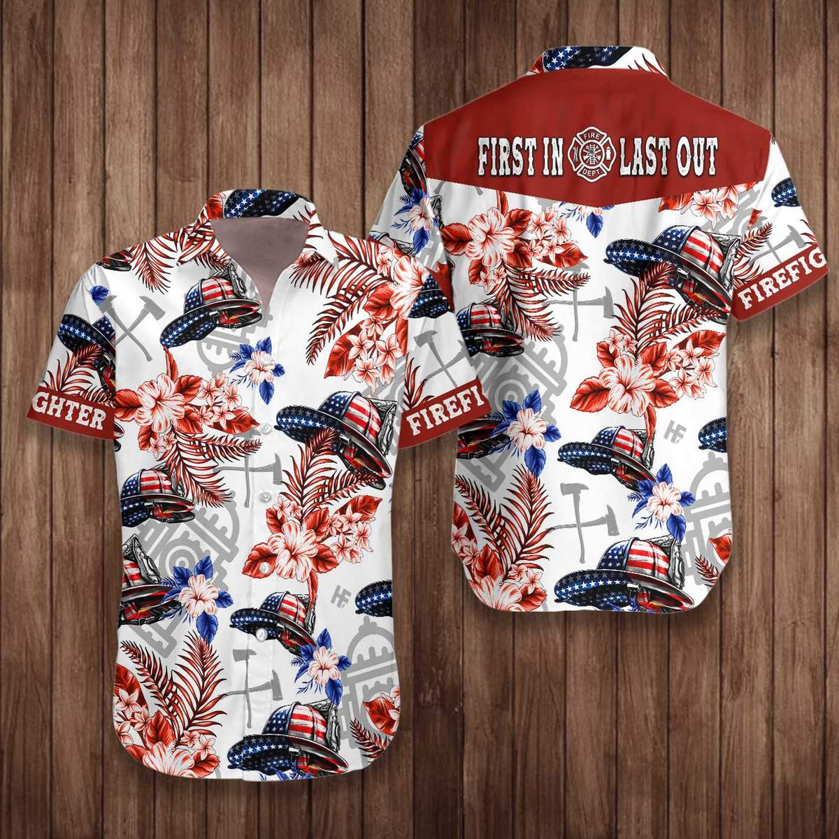 American Flag Helmet Firefighter Seamless Hawaii Shirt For Men And Women Ha78609