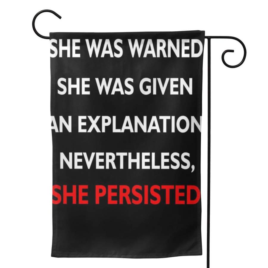 2 Pcs Garden Flag She Was Was Warned Nevertheless Persisted Horizontal Poster 12.5″x18″ -Mothers Day, Birthday Gifts for Mom, Dad, Wife, Husband, Daughters, Grandma, Friends