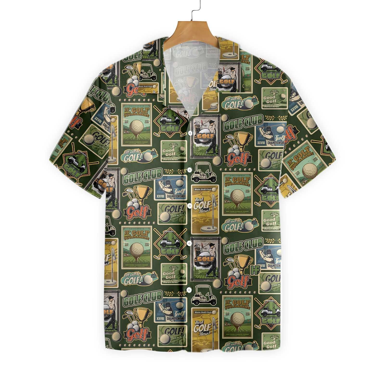 Vintage Card Style Golf 1201 Hawaii Shirt Ha53141