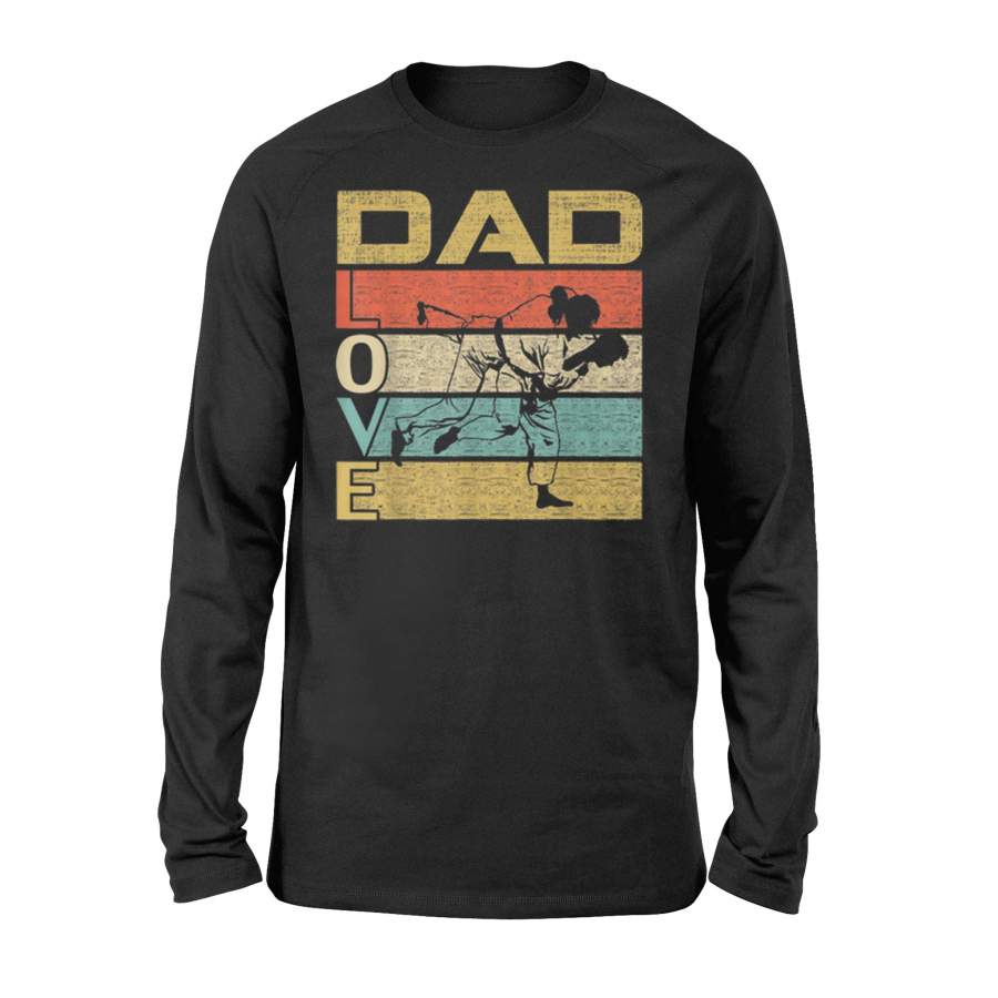 Retro Vintage Dad Love Brazilian Jiu Jitsu Father’s Day Long Sleeve T-Shirt