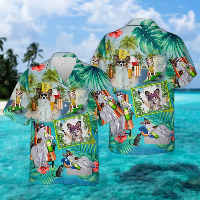 Felacia Papillon Dog Surfing Hawaii Shirt Ha34901