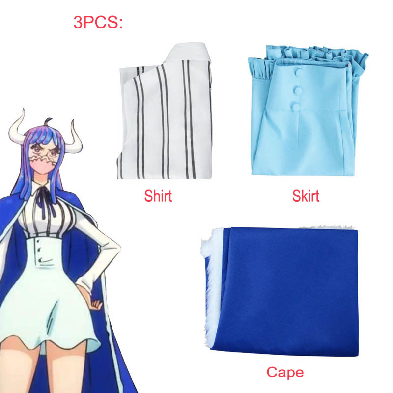 Anime One Piece Ulti Cosplay Costume Outfits Ulti Shirt + Skirt With Cape Halloween Fancy Party Clothing Set alx