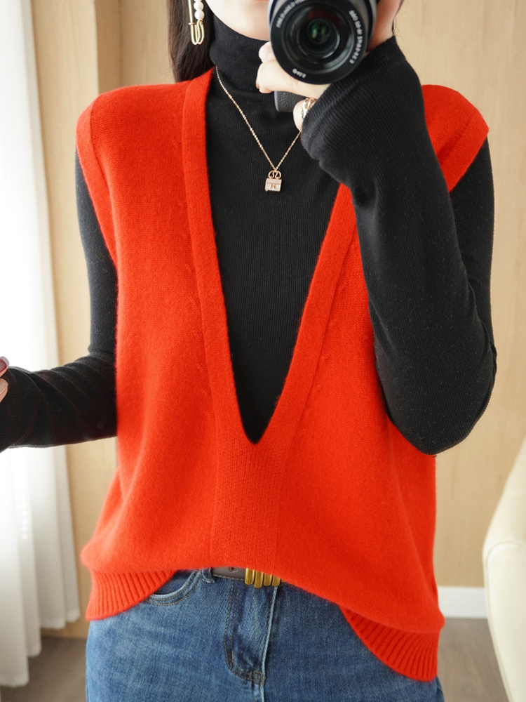 Sweater Vest Women 5 Colors Basic Minimalist Solid Leisure All-match Classic Korean Style S-3XL Loose Knitwear V-neck Fashion alx