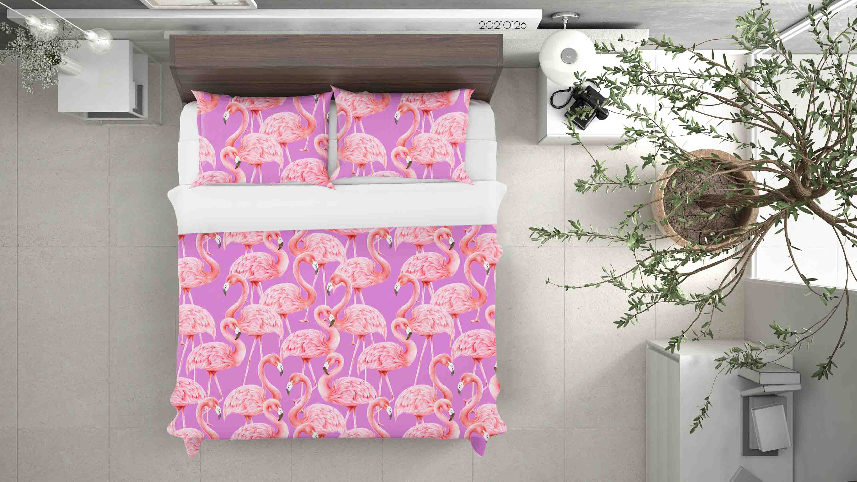 3D Hand Drawn Animal Pink Flamingo Quilt Cover Set Bedding Set Duvet Cover Pillowcases 13