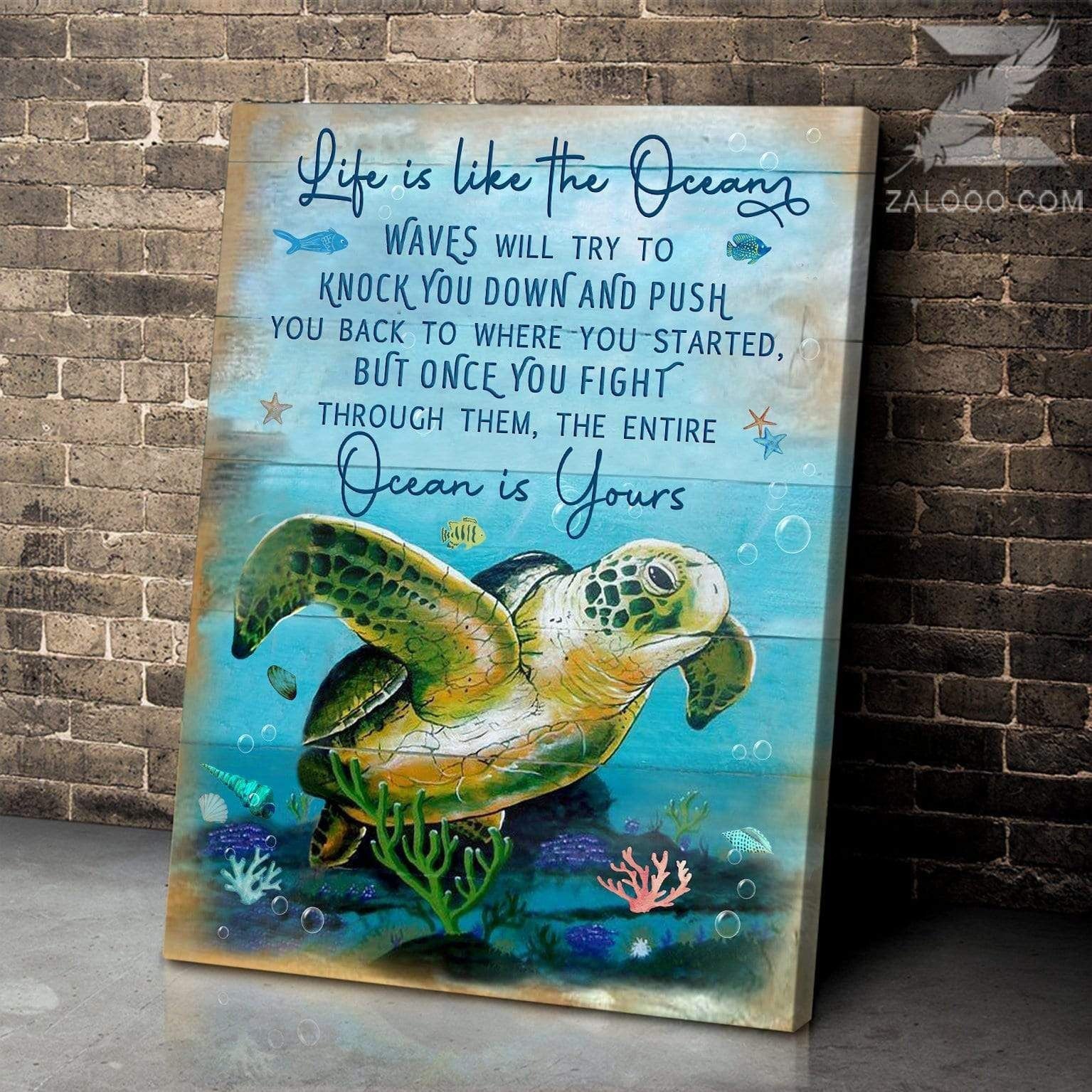 Canvas – Turtle – Life Is Gift For Family, Wall Art Decor, Canvas Print, Home Decor