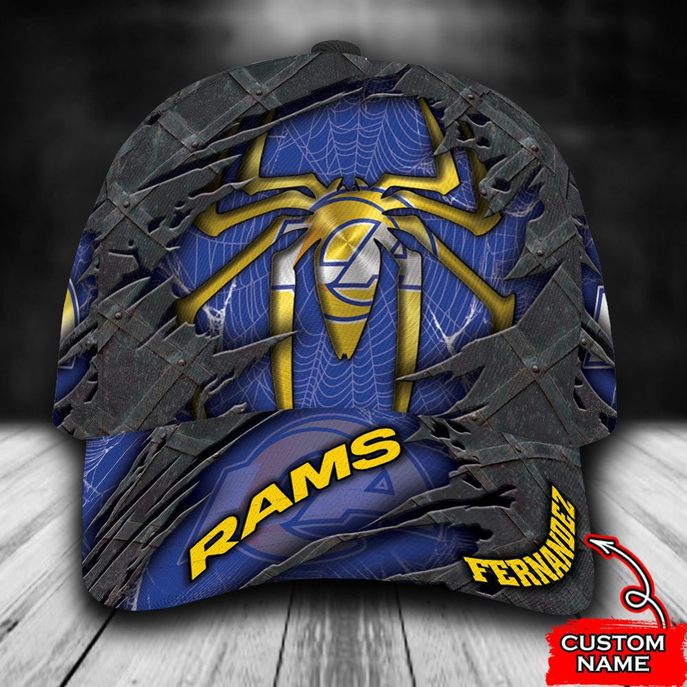 Personalized Los Angeles Rams Spider Man All Over Print 3D Baseball Cap – Blue