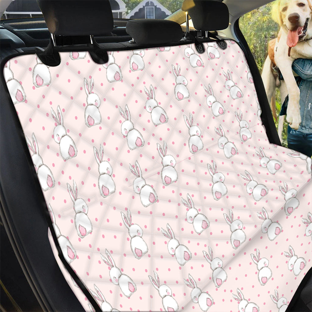 Cute Rabbit Pattern Print Pet Car Back Seat Cover