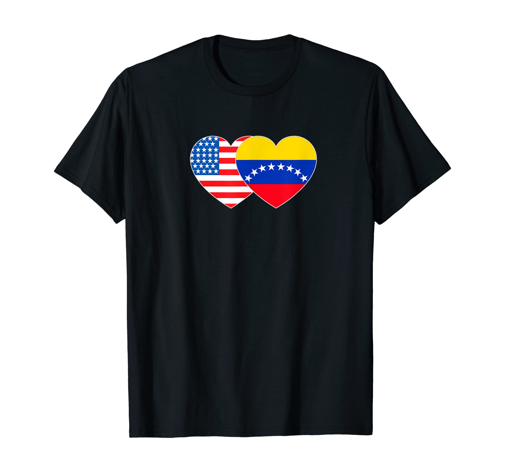 Venezuela and USA Flag Twin Heart for Venezuelan Americans T-Shirt