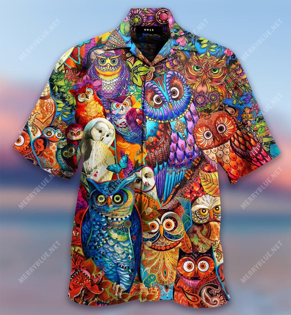 Colorful Owl Aloha Hawaii Shirt Short Sleeve Summer Beach Casual For Men And Women Ha9830