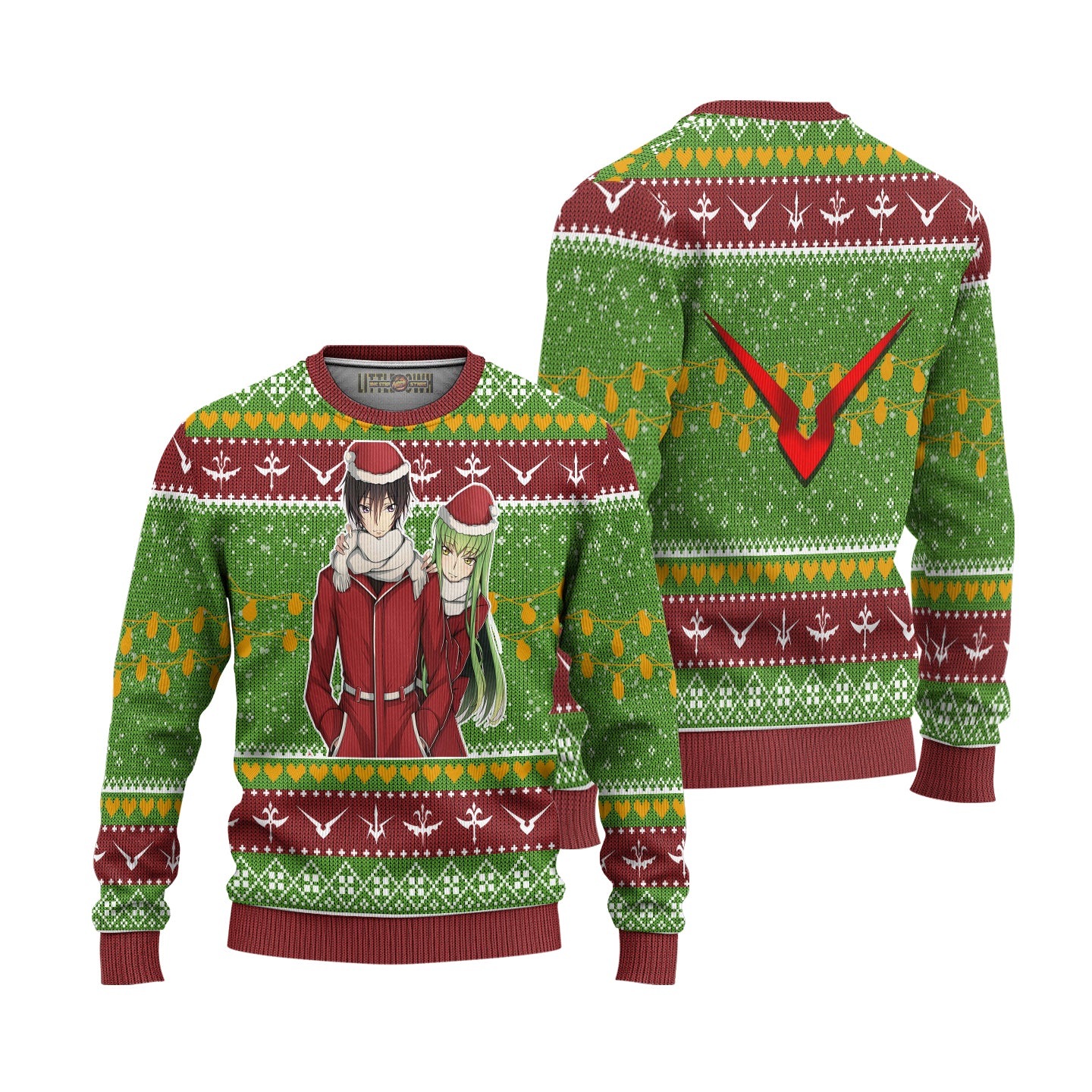 C.C. X Lelouch  Anime Ugly Christmas Sweater Custom Code Geass Xmas Gift