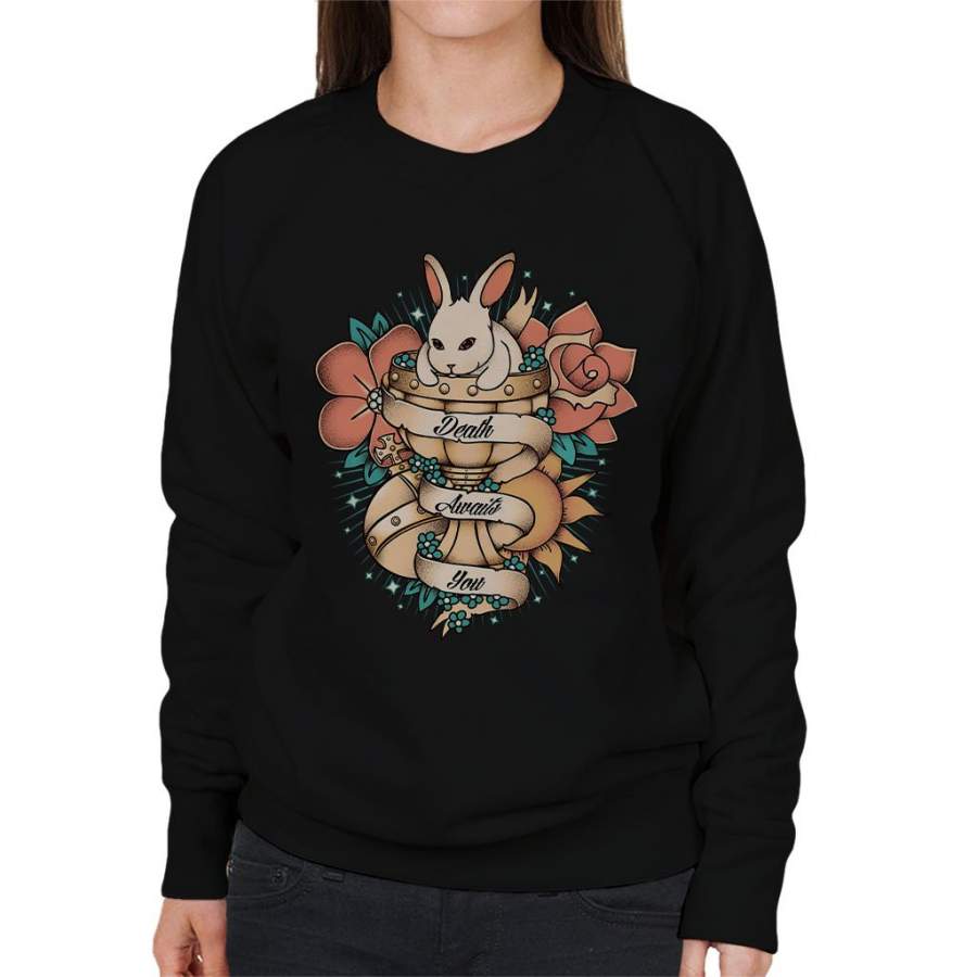 Rabbit Of Caebannog Monty Python And The Holy Grail Tattoo Style Women’s Sweatshirt