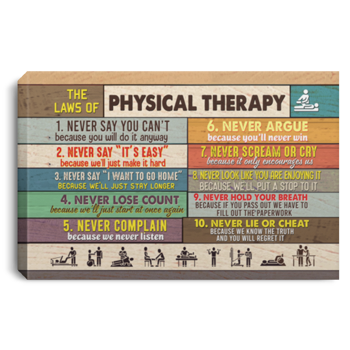 The Laws Of Physical Therapy Never Say You Can’T Gallery Wrapped Framed Canvas