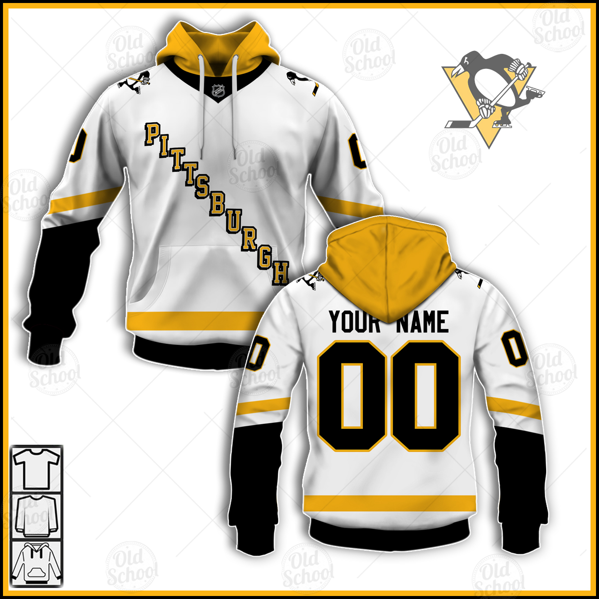 Pittsburgh Penguins Custom Name Number 2021 Reverse Retro Alternate Jersey Pullover Hoodie