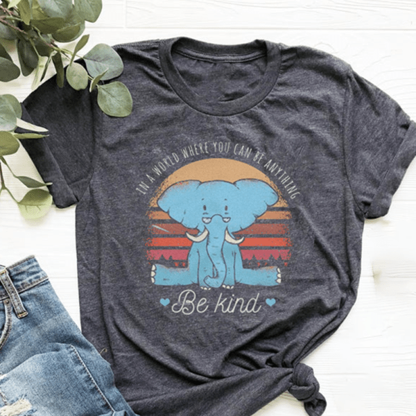 Autism Awareness Gift  Autism Cute Elephant In A World Where You Can Be Anything Be Kind Autism Awareness Shirt