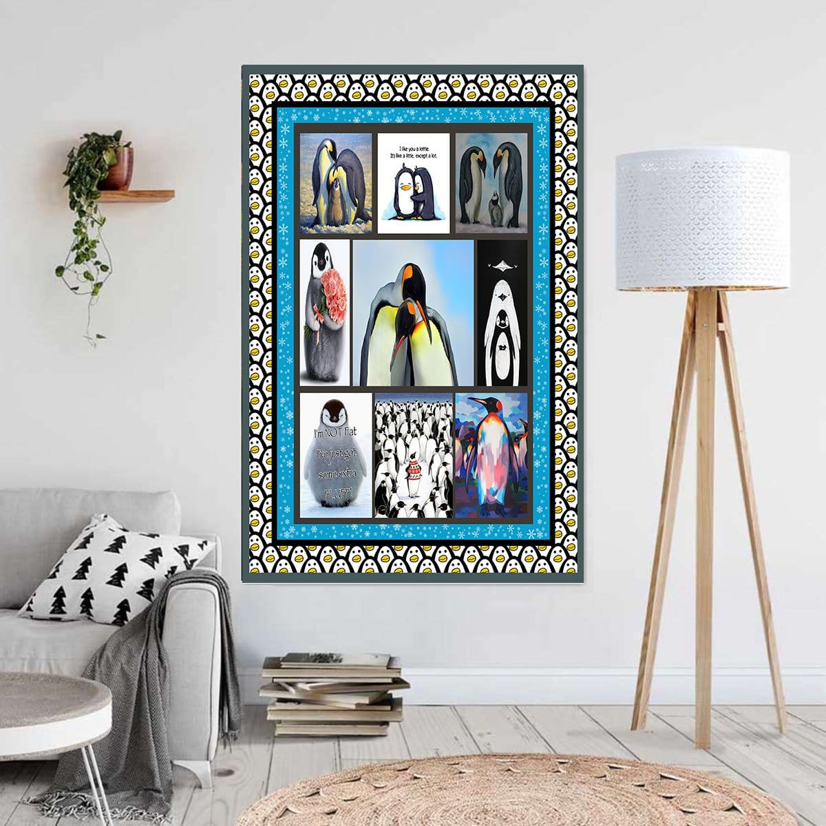 Canvas Art Prints Cute Penguins I’M Just Got Some Extra Fluff Funny Penguin Wall Art And Decor