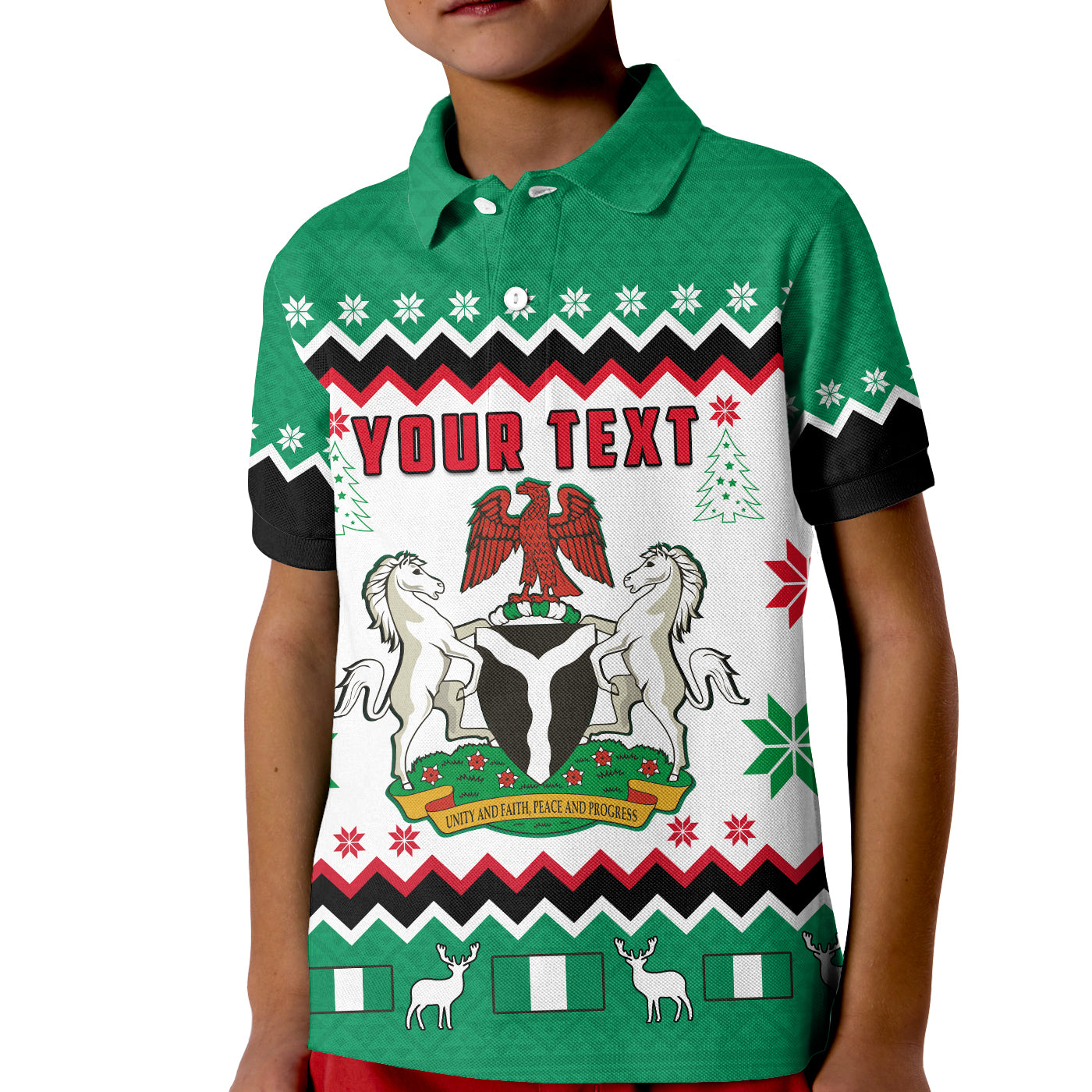 (Custom Personalised) Nigeria Christmas Polo Shirt Kid African Pattern Lt13