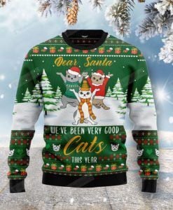 Were Been Very Good Cats This Year Ugly Christmas Sweater, All Over Print Sweatshirt