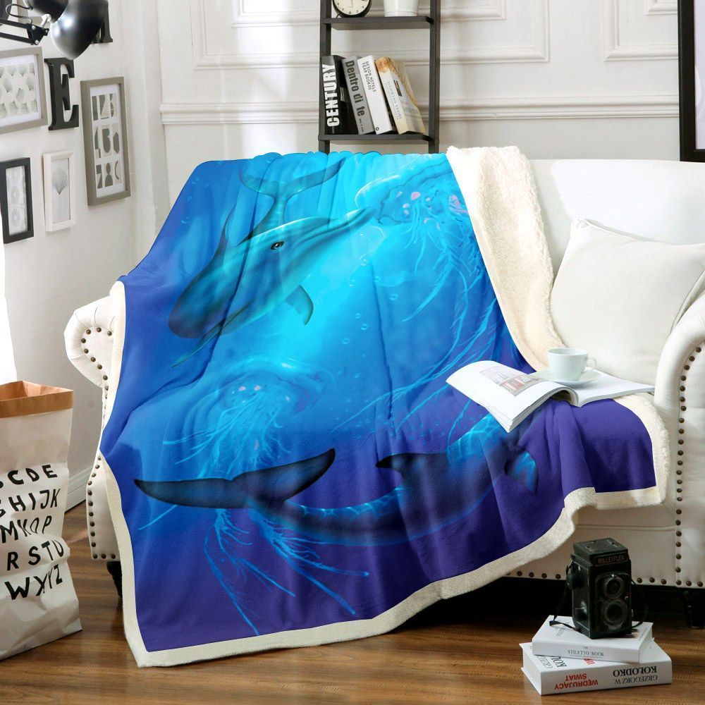 Dolphin Sherpa Fleece Blanket Rryf