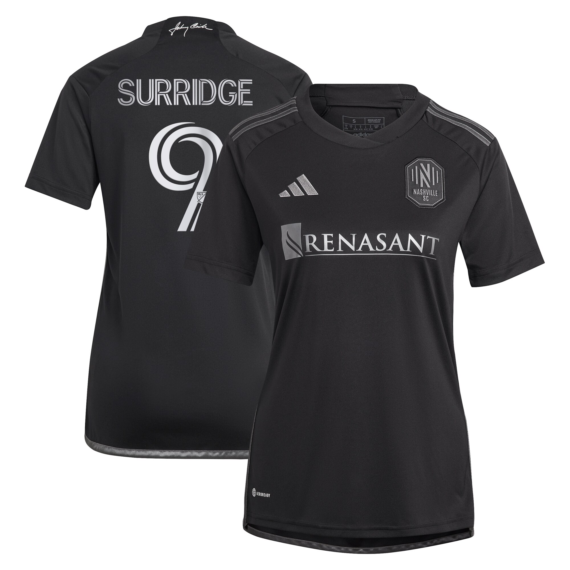 Sam Surridge Nashville SC Women's 2023 Man In Black Kit Replica Player Jersey  Black