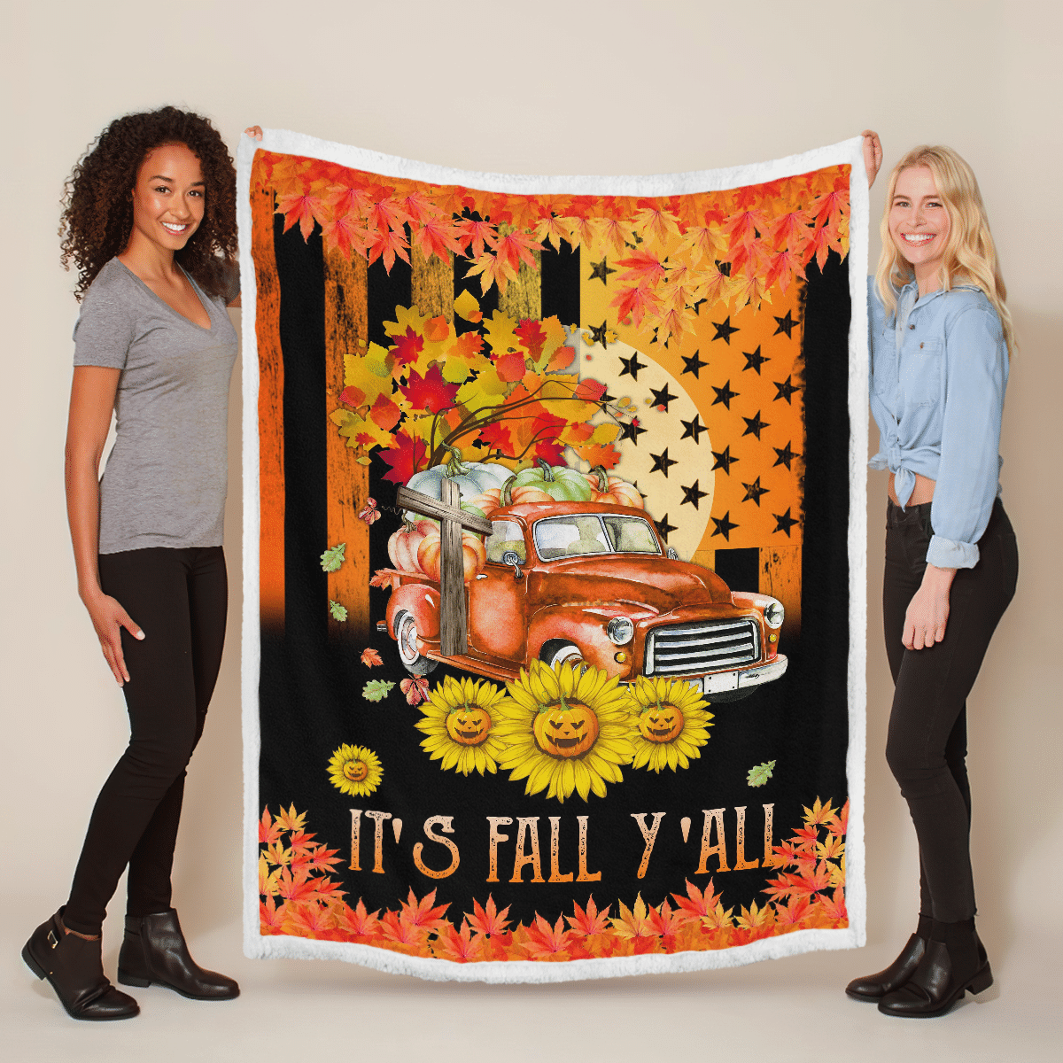 Wooni It’S Fall Y’All – Halloween Sherpa Blanket Wbl030320