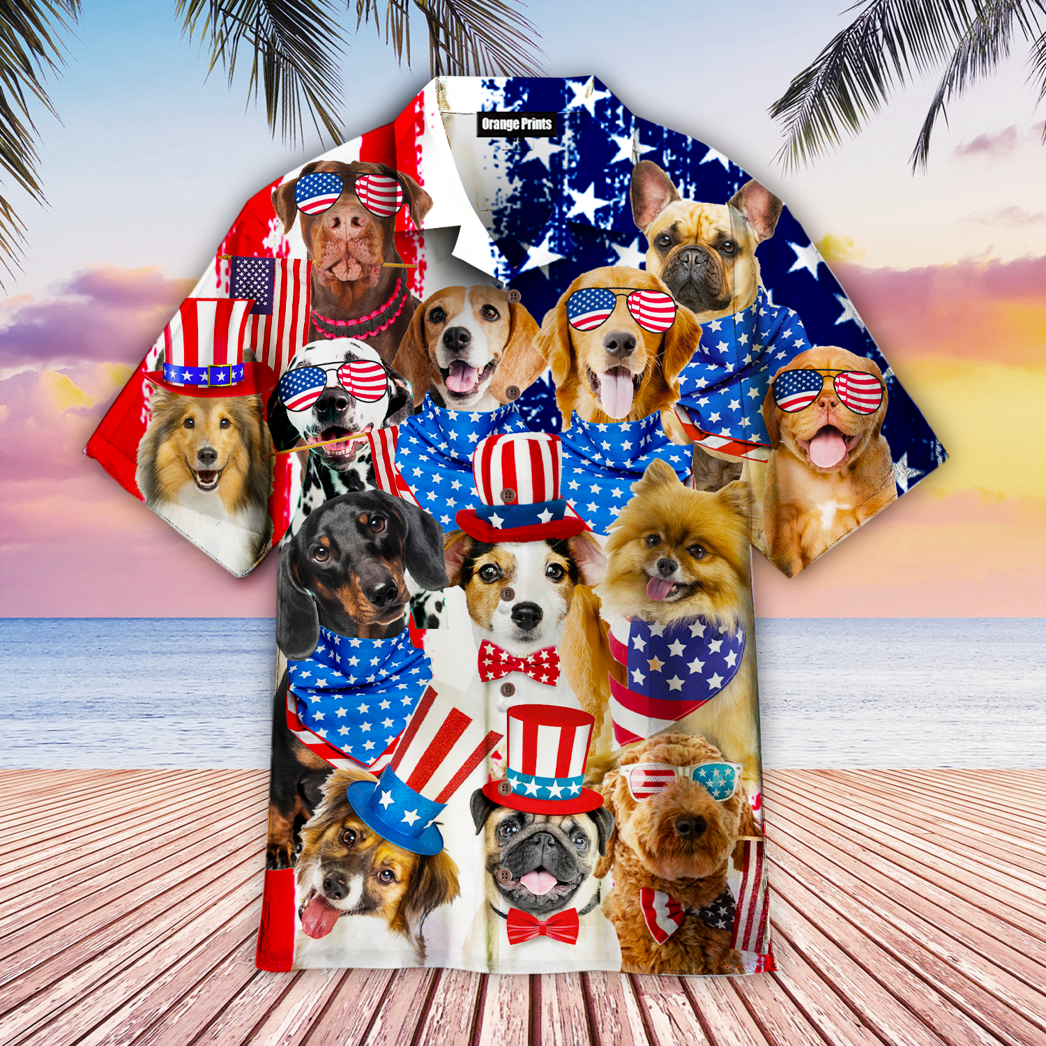 Dogs Love Independence Day Style Aloha Hawaii Shirts For Men Women Ha66581