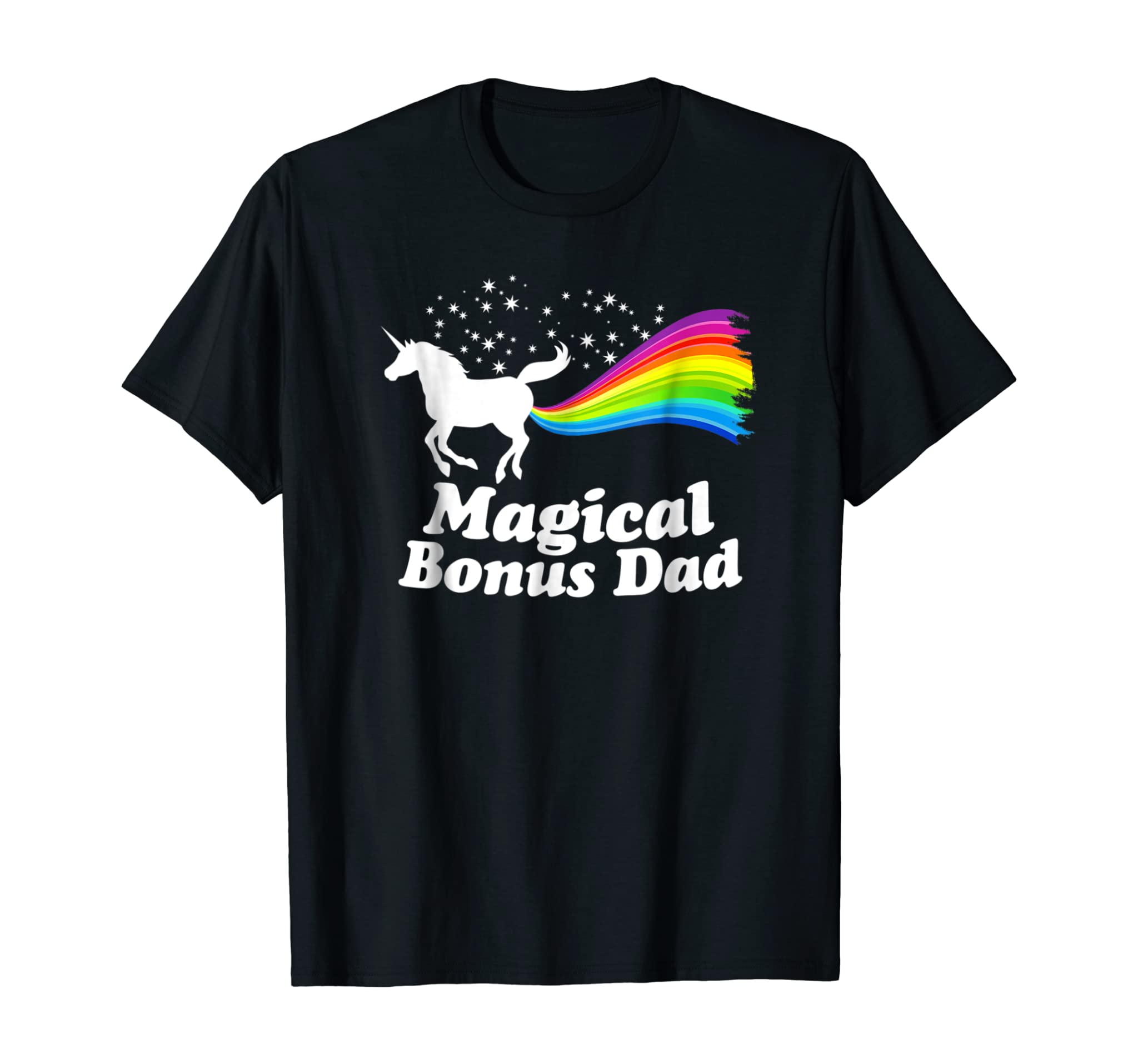 Magical Bonus Dad Unicorn Farting Rainbow T Shirt -Funny Tee