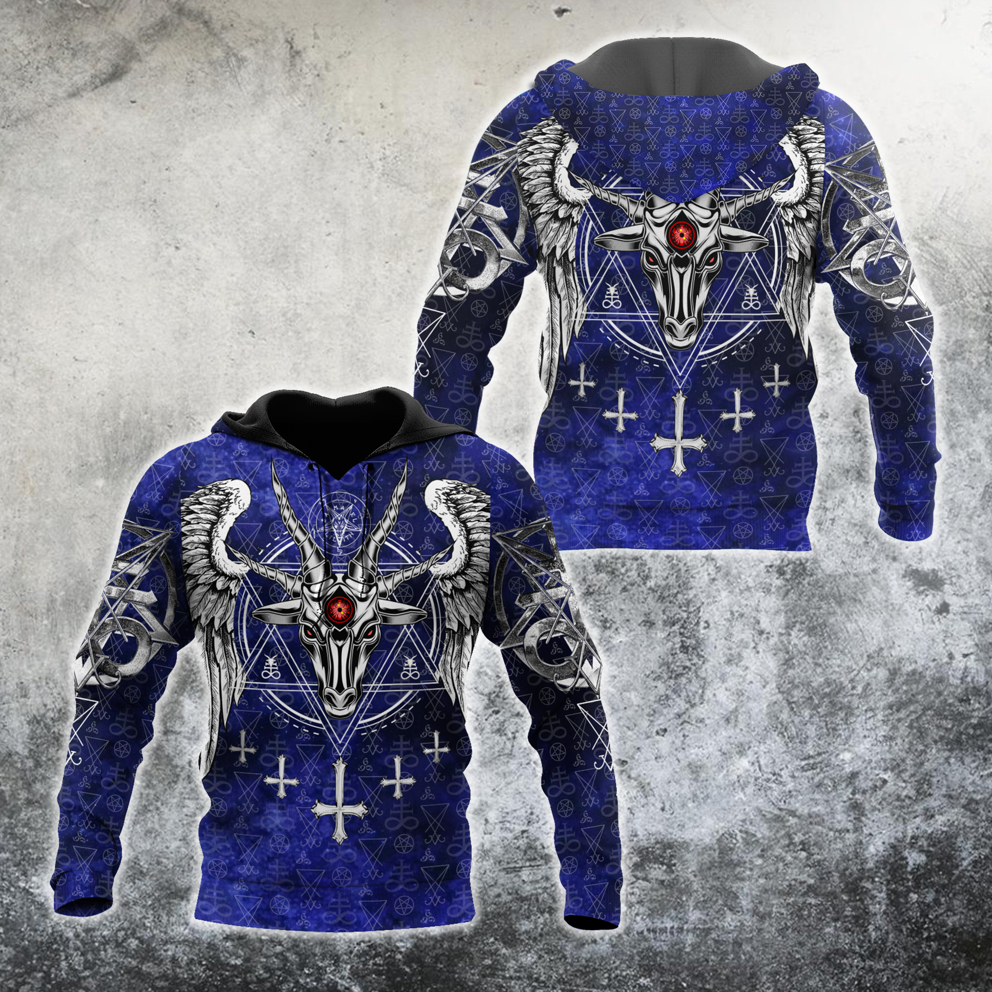 3D All Over Printed Satanic Blue Unisex Shirts XT