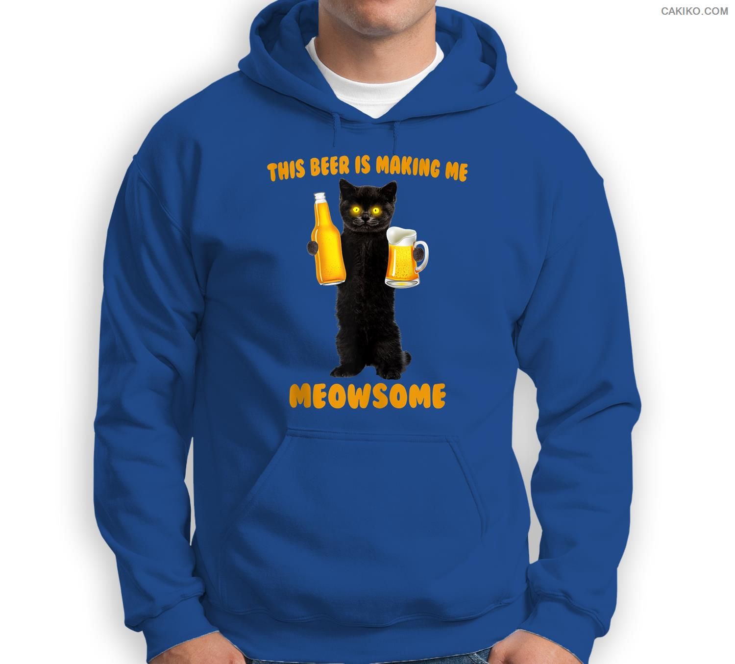 This Beer Is Making Me Meowsome Funny Black Cat Holds Beer Sweatshirt & Hoodie