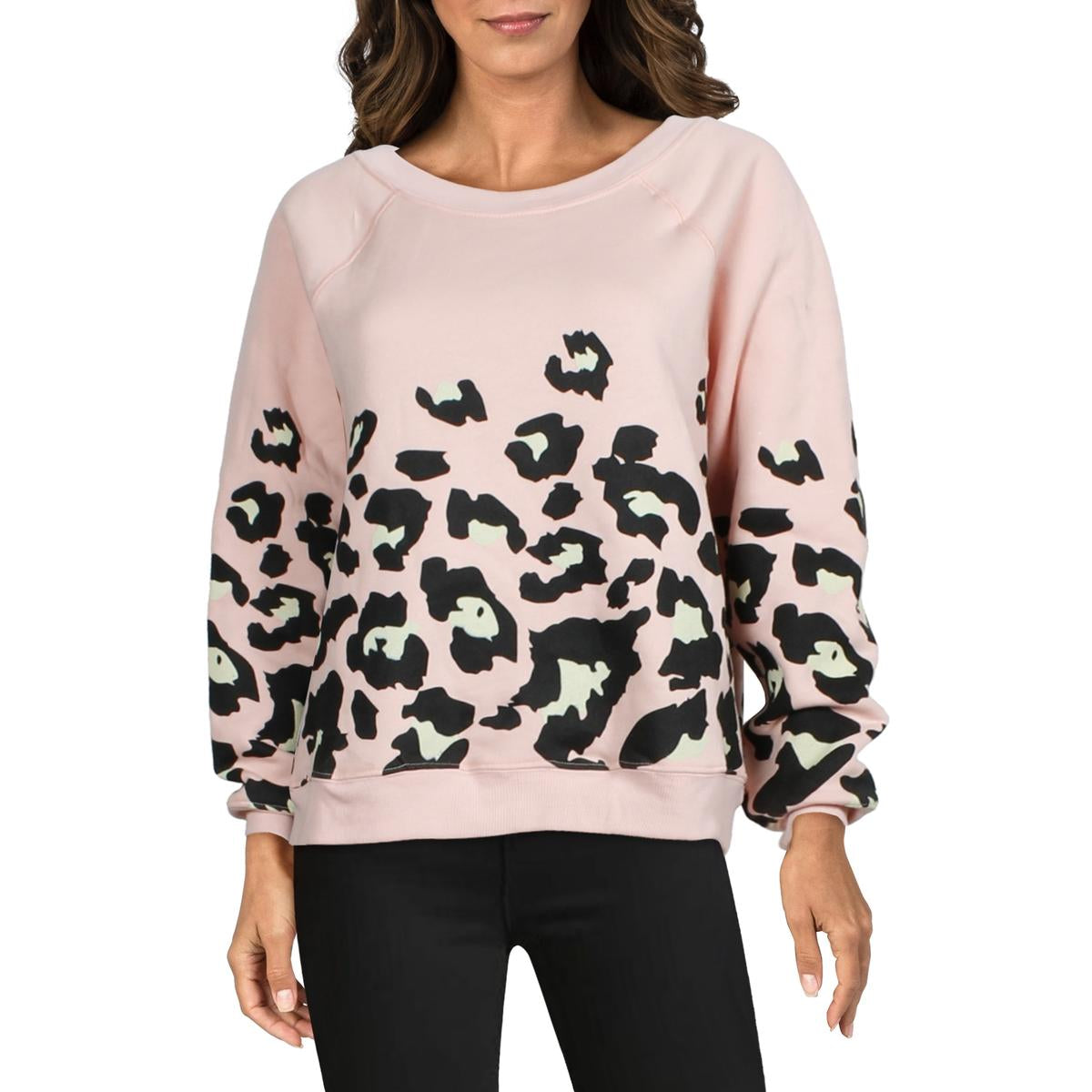 Sommers Spotted Womens Animal Print Comfy Sweatshirt, Crew