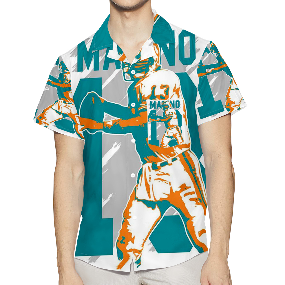 Miami Dolphins Dan Marino1 3D All Over Print Summer Beach Hawaiian Shirt With Pocket